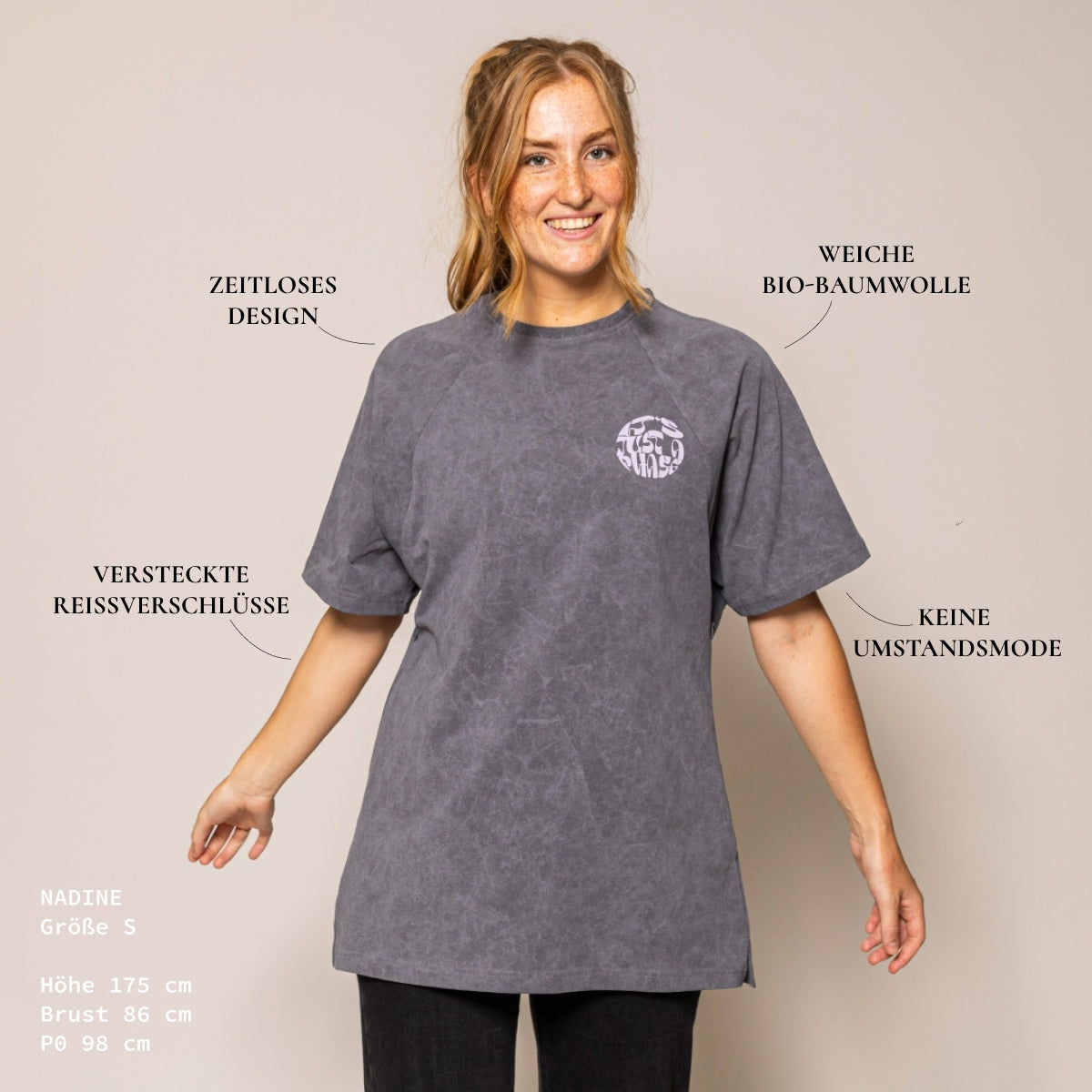 "It's Just A Phase" Heather Stillshirt – verdeckter Reißverschluss