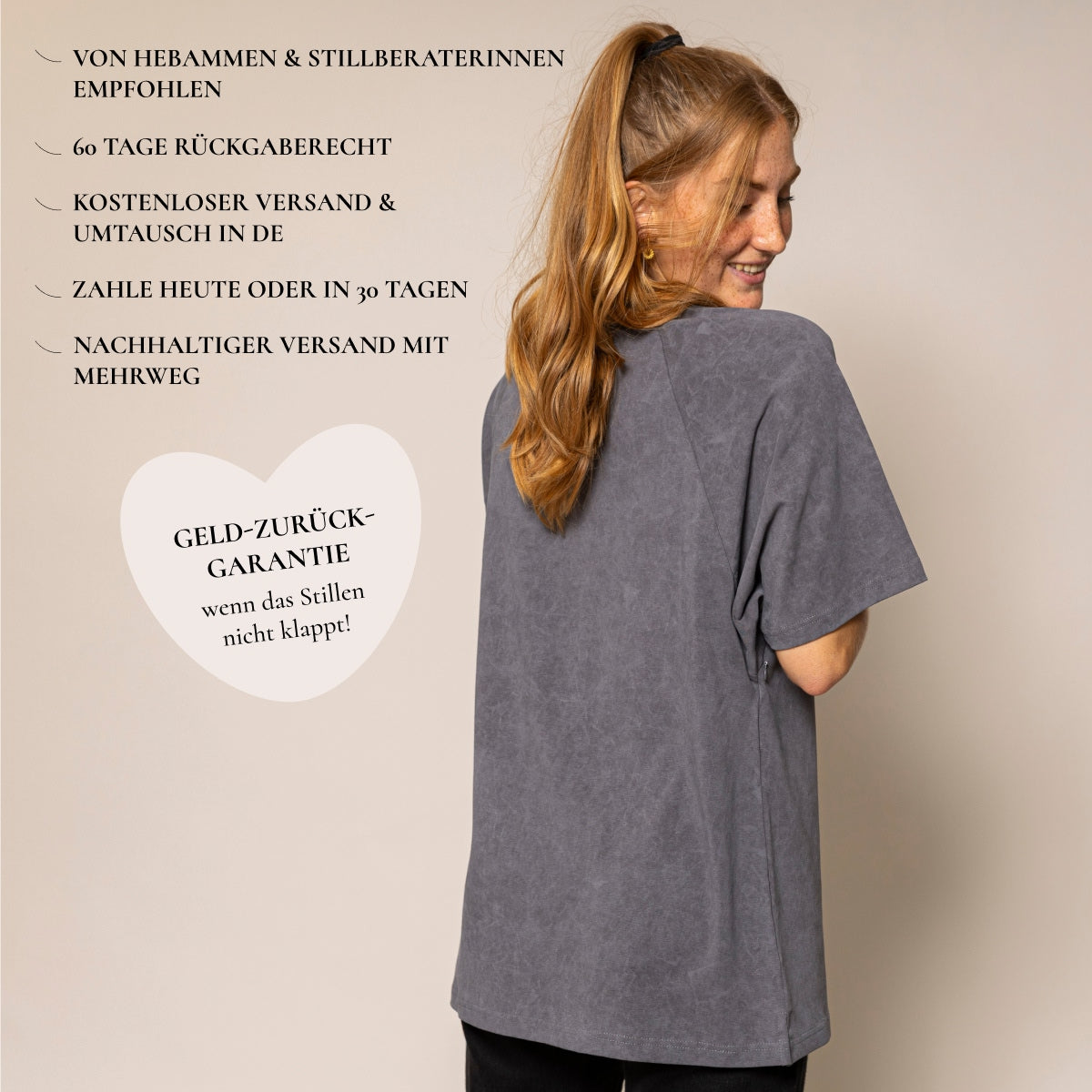 "It's Just A Phase" Heather Stillshirt – verdeckter Reißverschluss