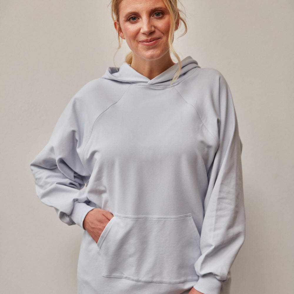 Oversized Heather Still-Hoodie – verdeckter Reißverschluss