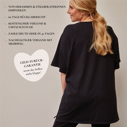 Oversized Heather Stillshirt – verdeckter Reißverschluss