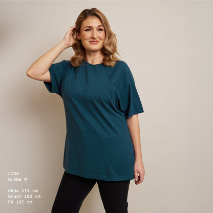Oversized Heather Stillshirt – verdeckter Reißverschluss