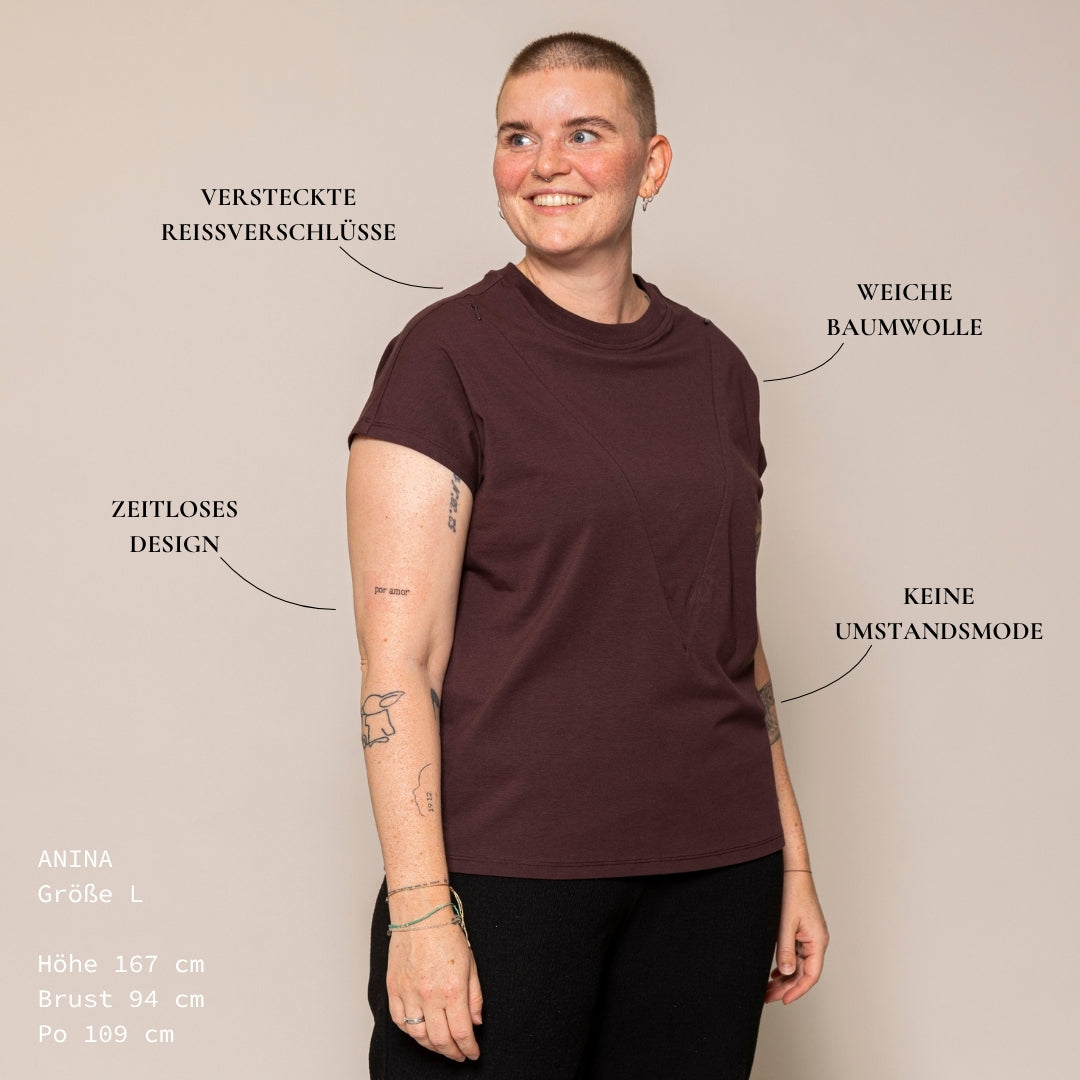 Tulip Stillshirt – verdeckter Reißverschluss