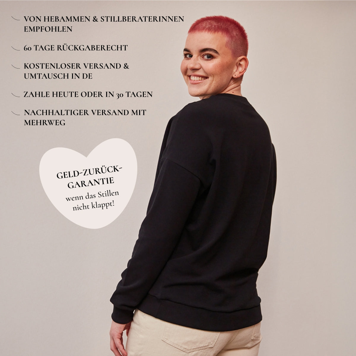 Azalea Stillpullover – verdeckter Reißverschluss