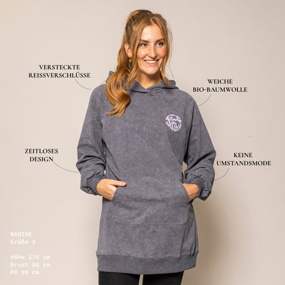 "It's Just A Phase" Heather Still-Hoodie – verdeckter Reißverschluss