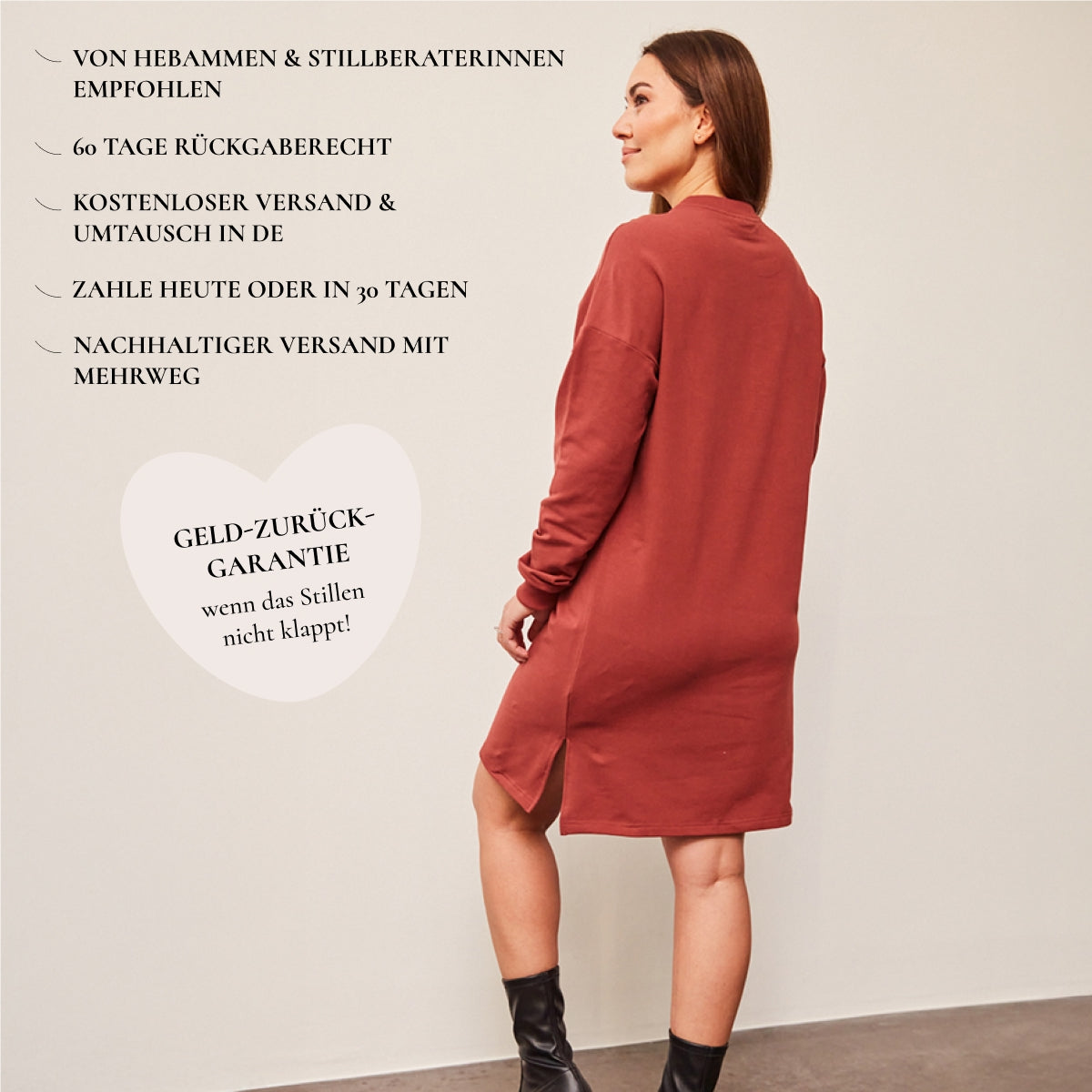 Azalea Stillkleid – verdeckter Reißverschluss