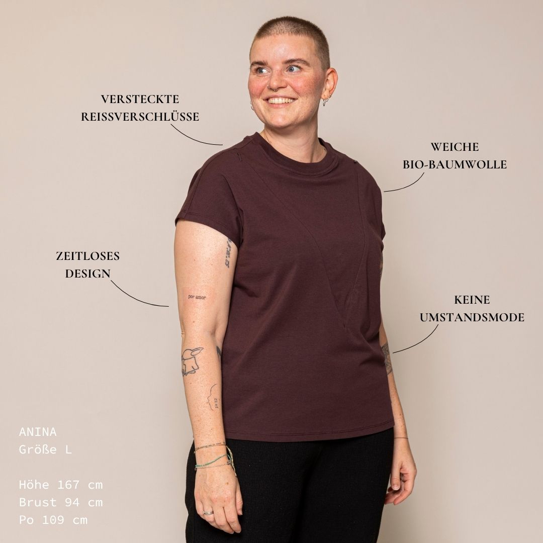 Tulip Stillshirt – verdeckter Reißverschluss