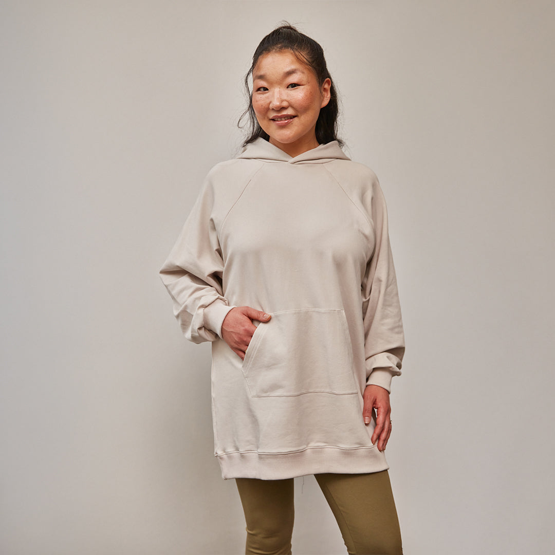 Oversized Heather Still-Hoodie aus Bio-Baumwolle 2.0